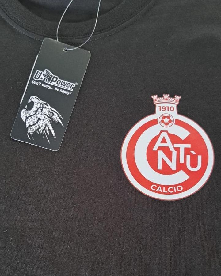 T-shirt nera U-Power personalizzata con stemma Cant&ugrave; Calcio 1910